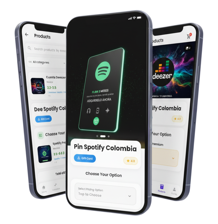 Digital Products Mobile App Interface